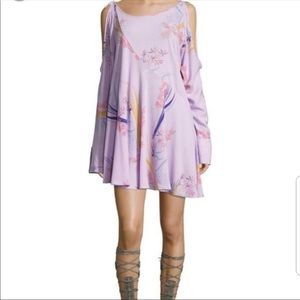 Lilac free people cold shoulder floral Dress